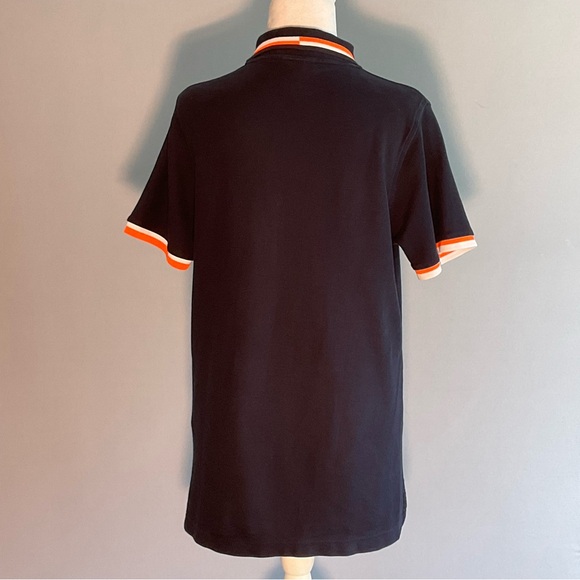 Psycho Bunny Polo Shirt Men’s Small Navy Pima Cotton Orange Trim Skull Logo - Picture 12 of 16
